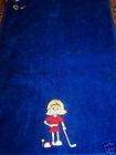 Embroidered Golf Towel 11x18 Royal with golfer girl