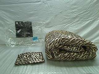 Royal Opulance Woven Satin Comforter Mini Set Zebra, Brown/Ivory, Twin 
