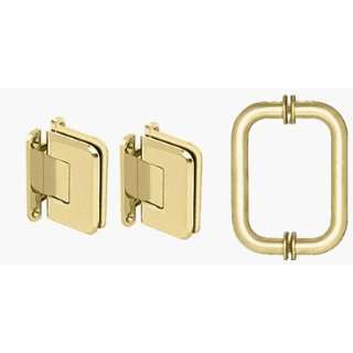    CRL Brass Pinnacle Shower Pull and Hinge Set