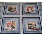Sea Bound Fishing Boats Panel Lap Quilt  
