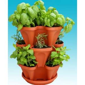  Hanging Vertical Stacking Planter   Terracotta Patio 