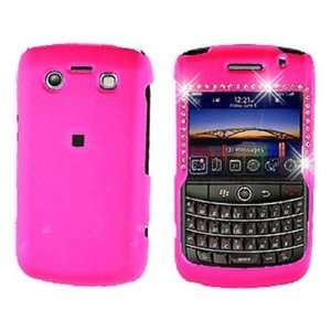  Rubberized Plastic Case with Diamonds Hot Pink For 