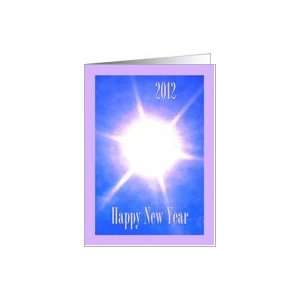  Happy New Year 2012 Sunshine Burst with Blue and Purple 