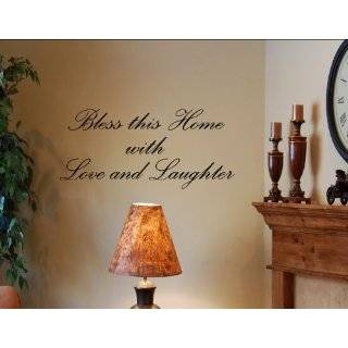 BLESS THIS HOME WITH LOVE AND LAUGHTER Vinyl wall quotes religious 