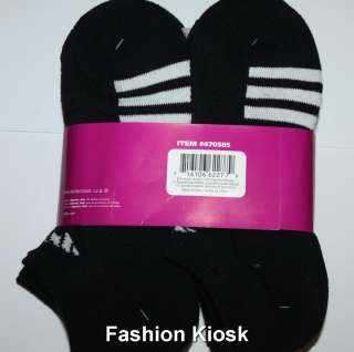 NEW ADIDAS Womens No Show Arch Compression Low Cut 6 Pack Black Socks 