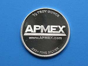 APMEX Silver Round 1/2 troy ounce .999 fine  
