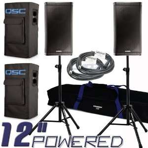  2 QSC HPR122i 12 Powered PA Loud Speaker + 2, 20 