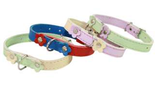 Soft Leather Decorated Collar 8 10 Cat & Dog XSmall  