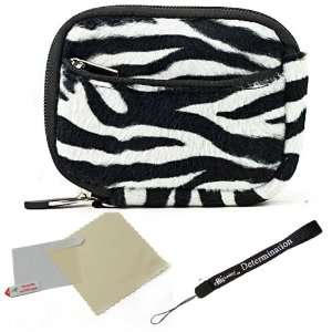Black Trim Slim Protective Soft Fur Zebra Pattern Cover Carrying Case 