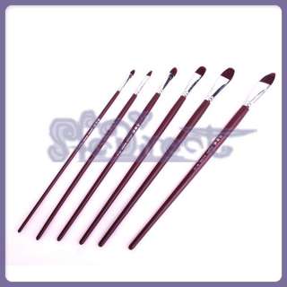 Set of 6 PCS Painting Brushes Drawing tool Wood Handle  