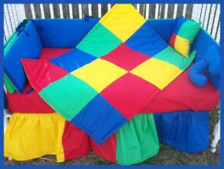 Custom new crib bedding set PRIMARY COLORS fabrics  