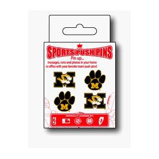  MISSOURI TIGERS PUSH PINS  4PK *SALE*