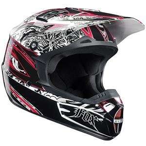  Fox Racing V 1 Razor Helmet   2009   Medium/Black/Red 