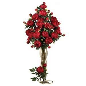  Exclusive By Nearly Natural Red 38.5 Inch Peony w/Leaves 