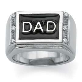 STAINLESS STEEL ENAMEL CRYSTAL FATHER DAD RING SIZE 9 10 11 12  