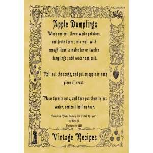    A4 Size Parchment Poster Recipe Apple Dumplings