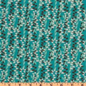   Scrolling Vines Brown/Teal Fabric By The Yard Arts, Crafts & Sewing