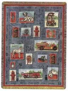 FIRE DEPARTMENT Firefighter FDNY Tapestry Afghan Throw  