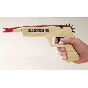 Magnum 45 Wooden Rubberband Gun 