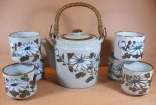 Asahi Japan TEA SAKI SET Handpainted 8 Pieces Vtg EUC GORGEOUS  