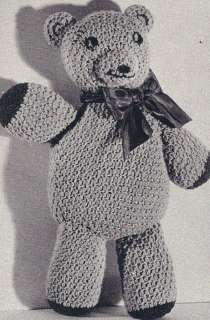 Vintage Crochet PATTERN Teddy Bear Animal Soft Toy  