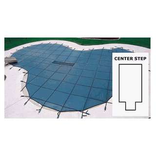 15 X 30 RECT. SOLID SAFETY COVER W MESH PANEL & 4 X 8 STEP SECTION 