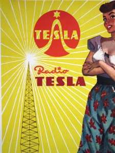RADIO TESLA Rare Original Poster, Litho, Nikola Tesla  
