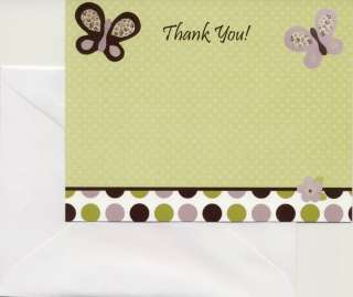  Cocalo Sugar Plum Butterfly Flower Baby Shower Thank You Cards  