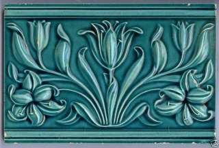 Art Nouveau Majolica J.C.E. High relief tile  