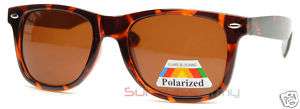 Medium POLARIZED Wayfarer Sunglasses   Tortoise Shell  