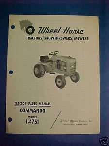1970 WHEEL HORSE COMMANDO 1 4751 TRACTOR PARTS MANUAL  