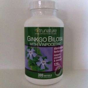 TRUNATURE GINKGO BILOBA WITH VINPOCETINE 300 SOFTGELS  