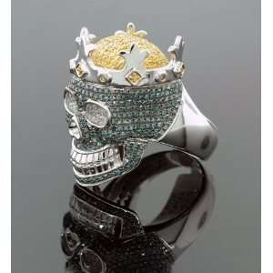    Mens Skull Real Diamond Ring   10.5 IcedTime Jewelers Jewelry
