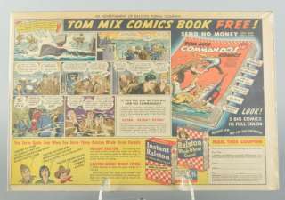 Vtg 1942 Ralston Purina TOM MIX Comic Book Newspaper Ad  