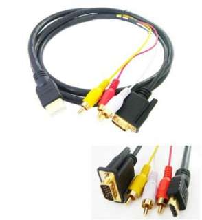 HDMI to VGA 3RCA Converter Adapter Cable 1080p PS3 HDTV  