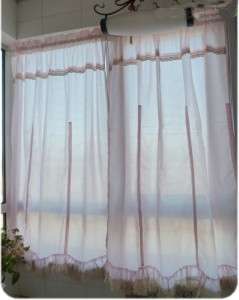 ONE Pink Pull Up Balloon Curtain Lace Ruffle 140x180cm  