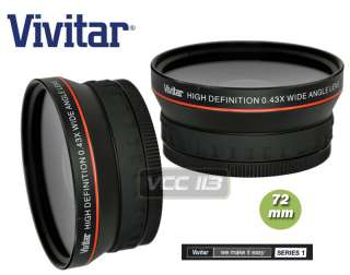VIVITAR SERIES 1 HD 0.43x Wide Angle 72mm Lens + macro  