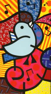 ROMERO BRITTO SONG BIRDS YELLOW LIMITED EDITION S/N POP ART MORE 