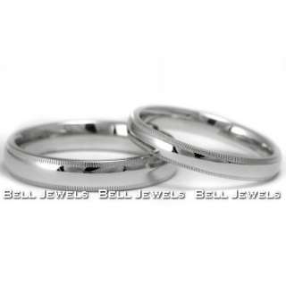 HIS/HER MATCHING SET WEDDING BANDS RINGS 14K WHITE GOLD  