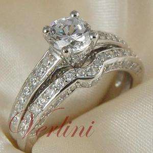 75 Ct Wedding Rings Set Round Cut Simulated Diamonds  