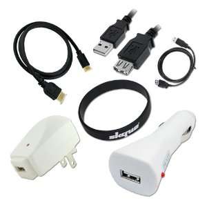 USB Wall Charger Adapter + Car Charger Adapter + USB Extension Cable 
