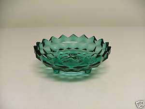 Indiana Glass WHITEHALL #521 Bowl Mint 3 toed Teal Blue  