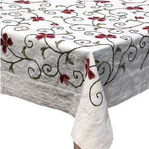  Crewel Embroidered Tablecloth   Filigree (60 Square 