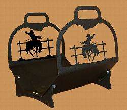 Rodeo Horse Fireplace Log Holder  Fireplace Accessory  