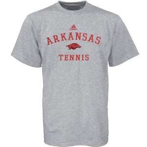  adidas Arkansas Razorbacks Ash Practice Tennis T shirt 