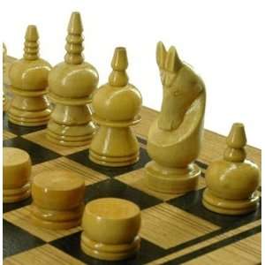  Three in One Wooden Thai Chess/Checkers/Backgammon Set 