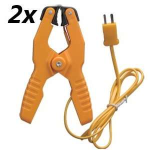Set of Two Clamp On K Type Thermocouples for HVAC, Pipe Clamp 