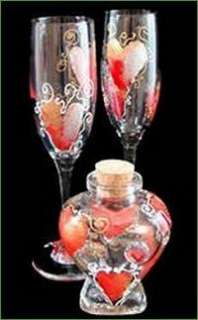 Lovers Gift Valentine Hearts 6oz Champagne Flute Glass  