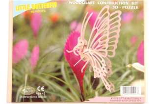 NEW 3D BUTTERFLY WOODCRAFT CONSTRUCTION PUZZLE KIT  