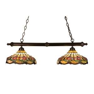  37L Colonial Tulip 2 Light Island Pendant Light Fixture 